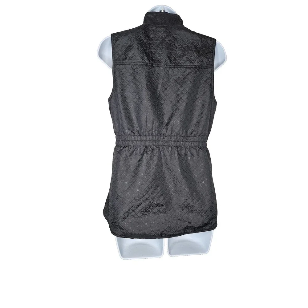 Womens Reversible Vest Size Small Quilted Black Yellow Sleeveless‎ Outerwear